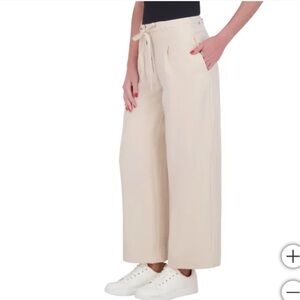 Womens DKNY Wide Leg Ankle Pant Tan Wide-Leg